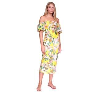 Cara Cara Yellow Floral Off-Shoulder Dress